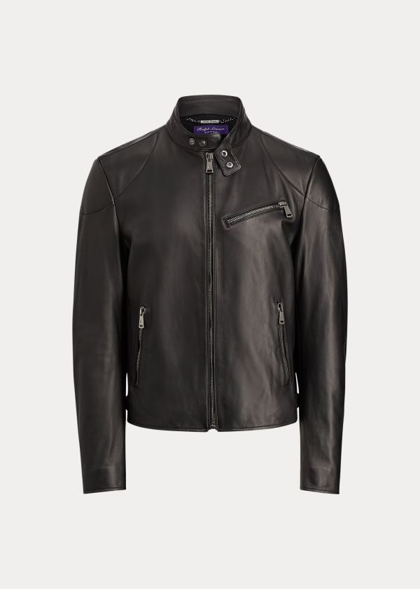 Ralph Lauren Randall Lambskin Biker Jakke Herre Danmark (KPMOR5609)